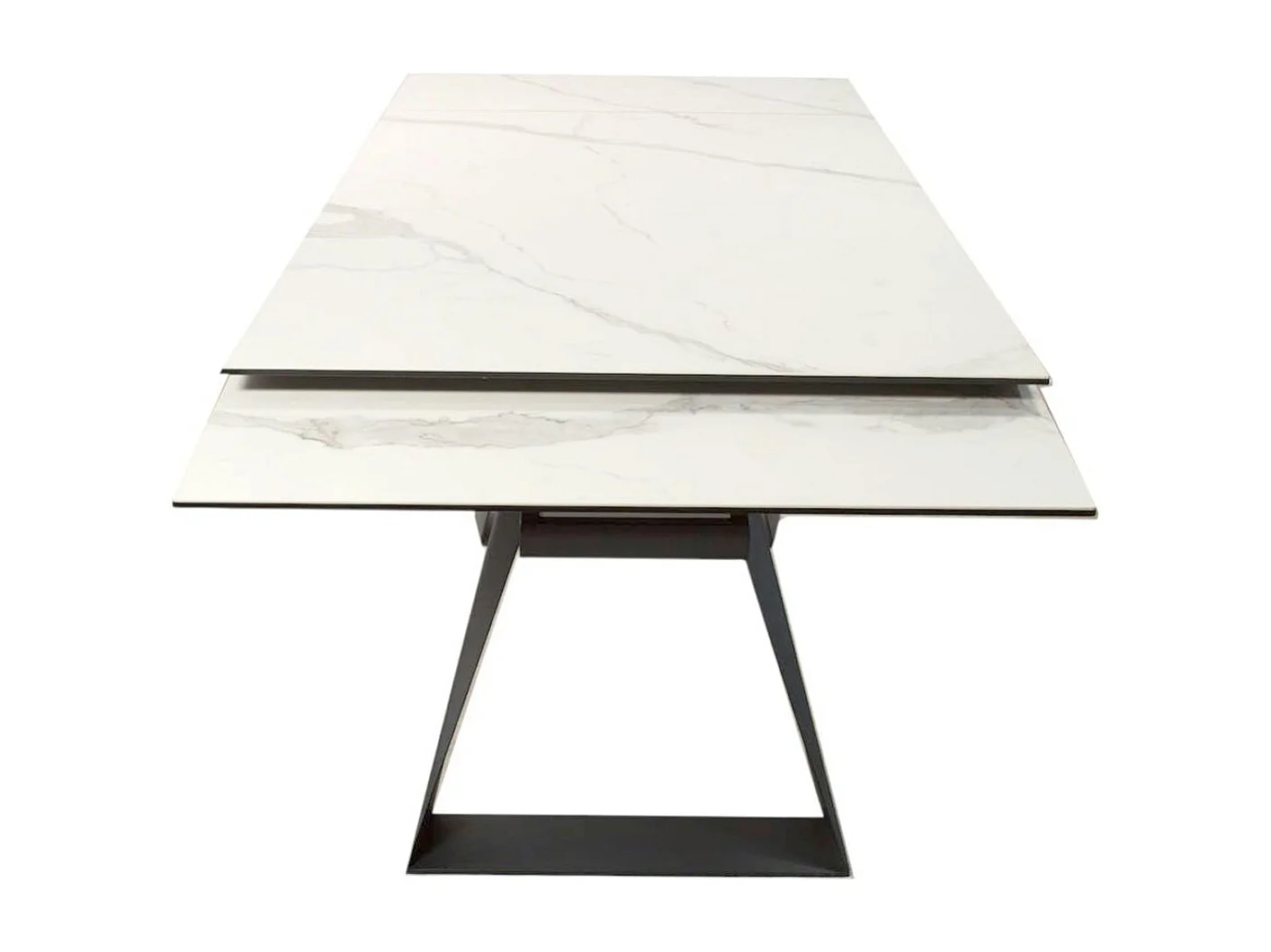 Table à manger extensible en céramique blanche 180-280 LOMBARDIE