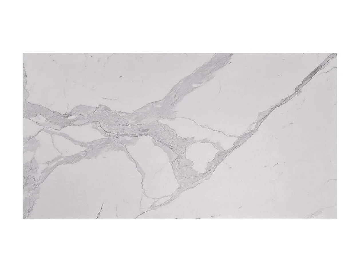 Table à manger extensible en céramique blanche 180-280 LOMBARDIE