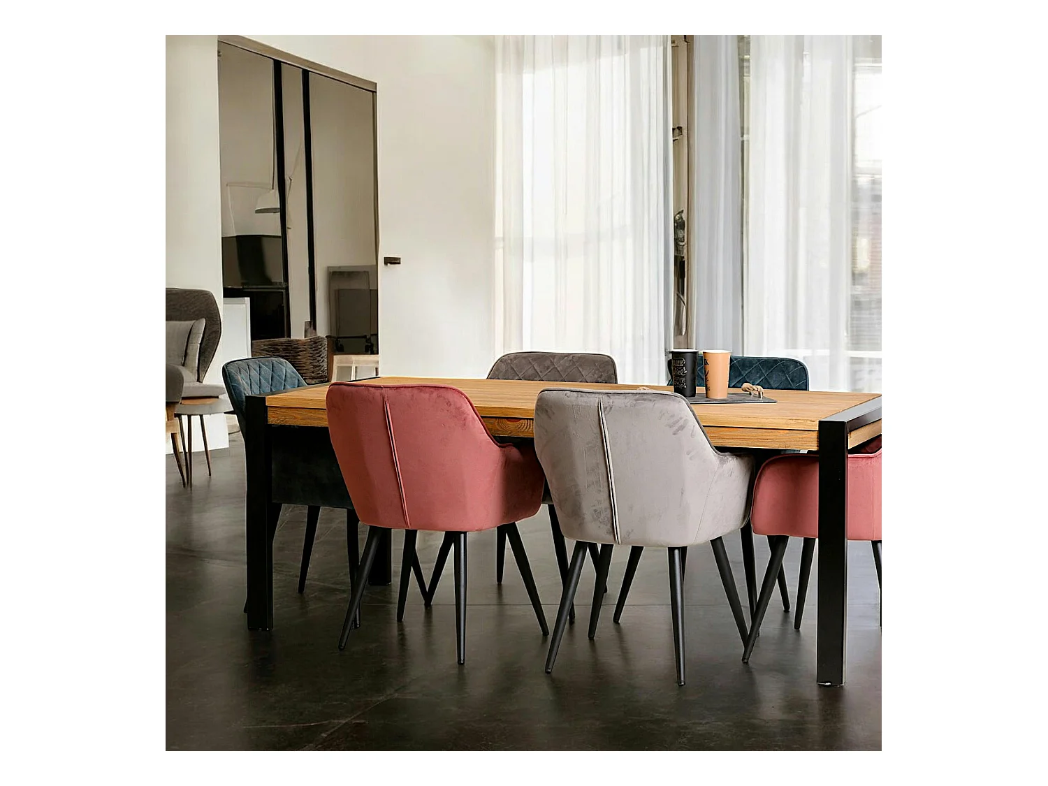 Table à manger rectangulaire bois de pin massif 200 LOUNDGE