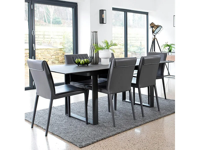 Table céramique extensible gris foncé 176 cm-216 cm TORONTO