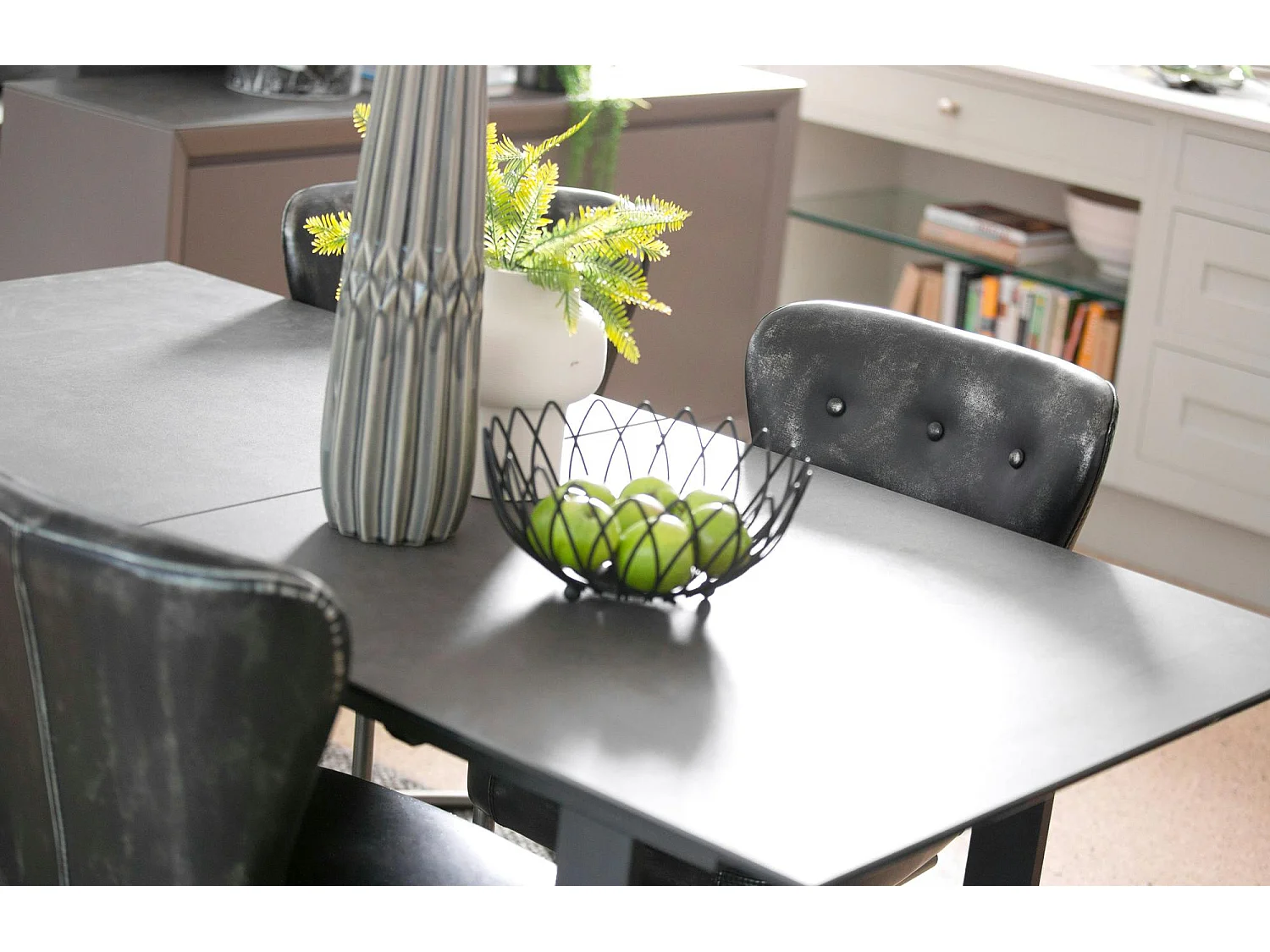 Table céramique extensible gris foncé 176 cm-216 cm TORONTO