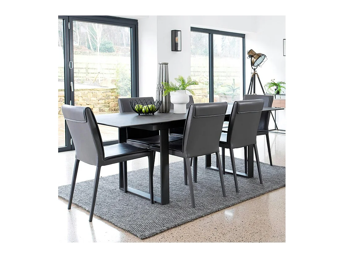 Table céramique extensible gris foncé 176 cm-216 cm TORONTO