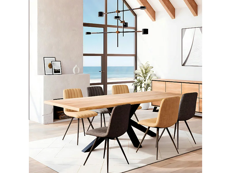 Table extensible en chêne huilé bords naturels 240 cm ETNA