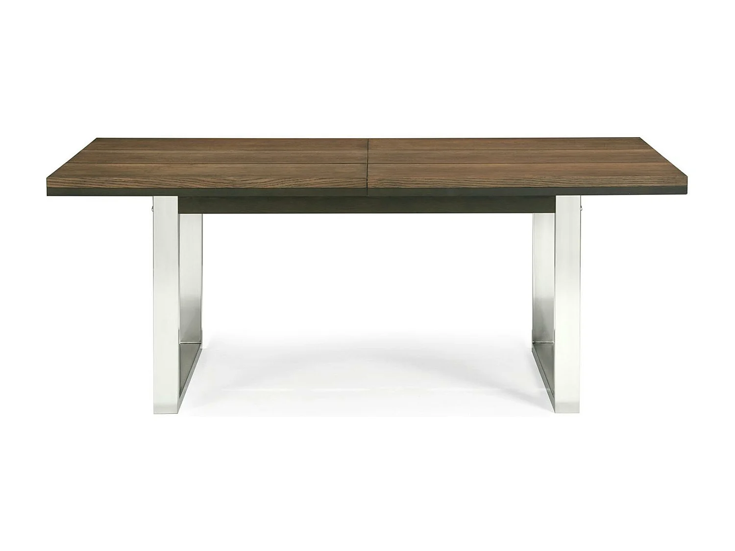 Table à manger extensible en chêne et métal brossé 190-240 RIMINI