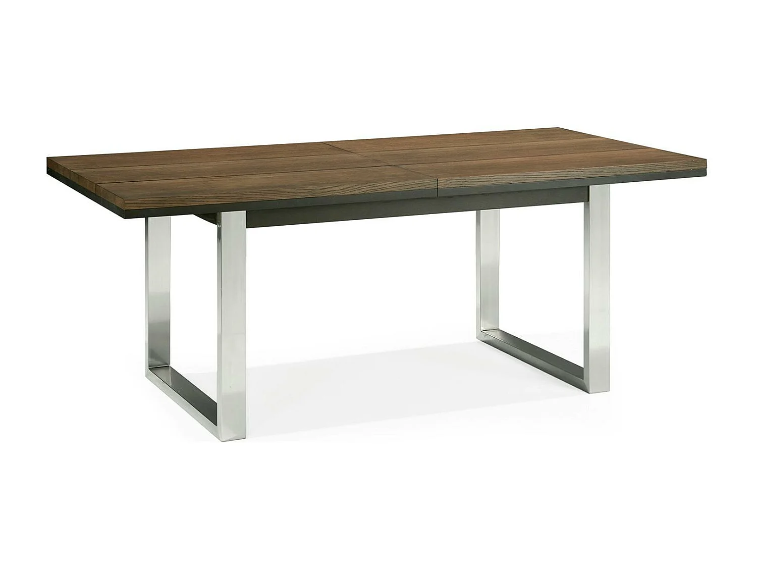Table à manger extensible en chêne et métal brossé 190-240 RIMINI