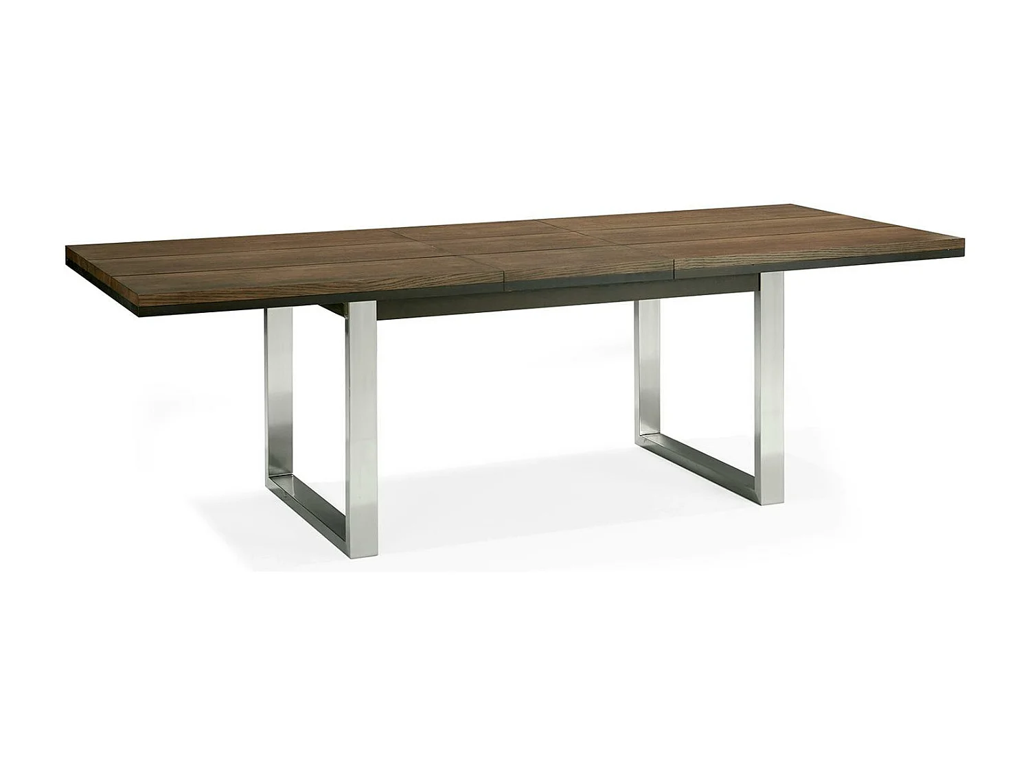 Table à manger extensible en chêne et métal brossé 190-240 RIMINI