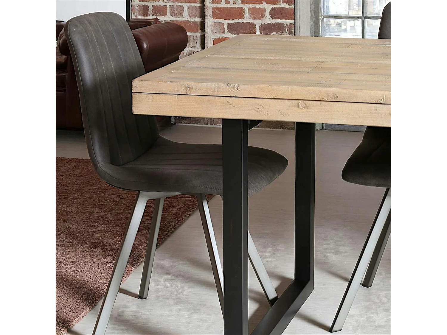 Table de salle à manger extensible en bois recyclé 140-180 cm AUCKLAND