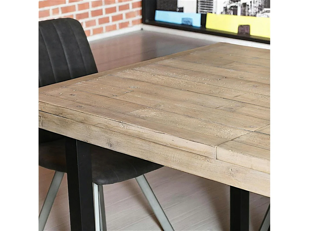 Table de salle à manger extensible en bois recyclé 140-180 cm AUCKLAND