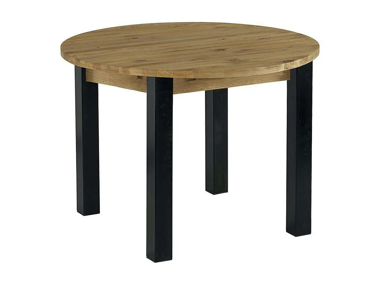 Table à manger ronde bois massif 110-150 LOUNDGE (avec 1 allonge)