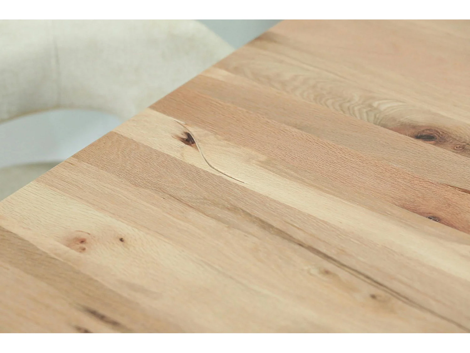 Table extensible en chêne blanc avec bords naturels 300 cm PALERME