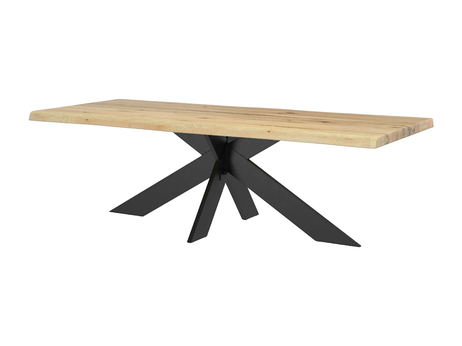 Table extensible en chêne blanc avec bords naturels 300 cm PALERME