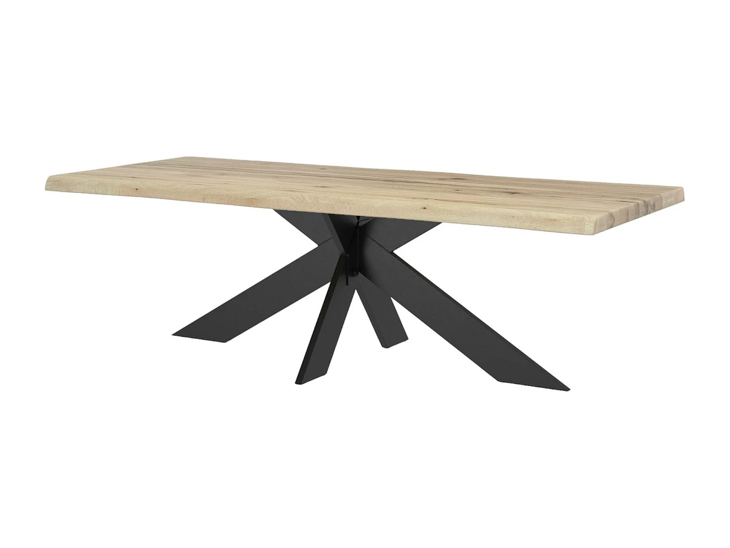 Table extensible en chêne blanc avec bords naturels 300 cm PALERME