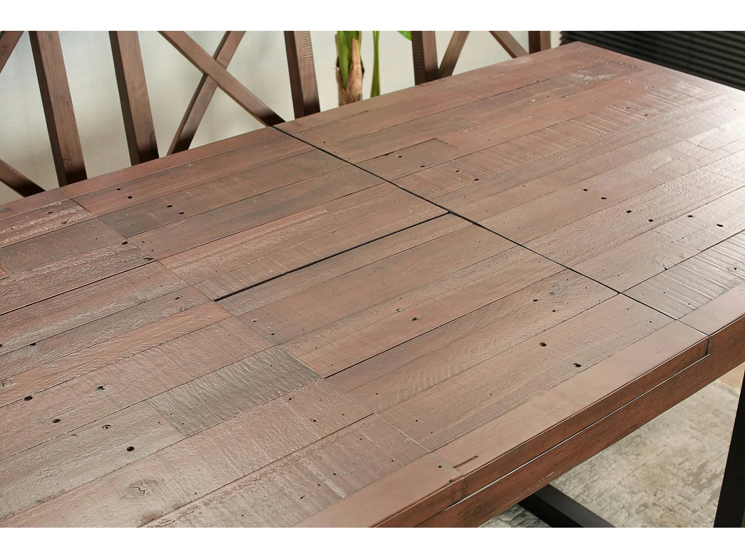 Table à manger extensible bois brun recyclé 160-200 cm SAMOA