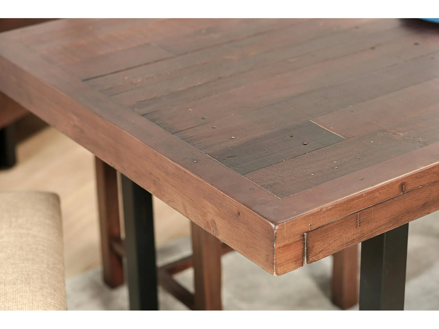 Table à manger extensible bois brun recyclé 160-200 cm SAMOA