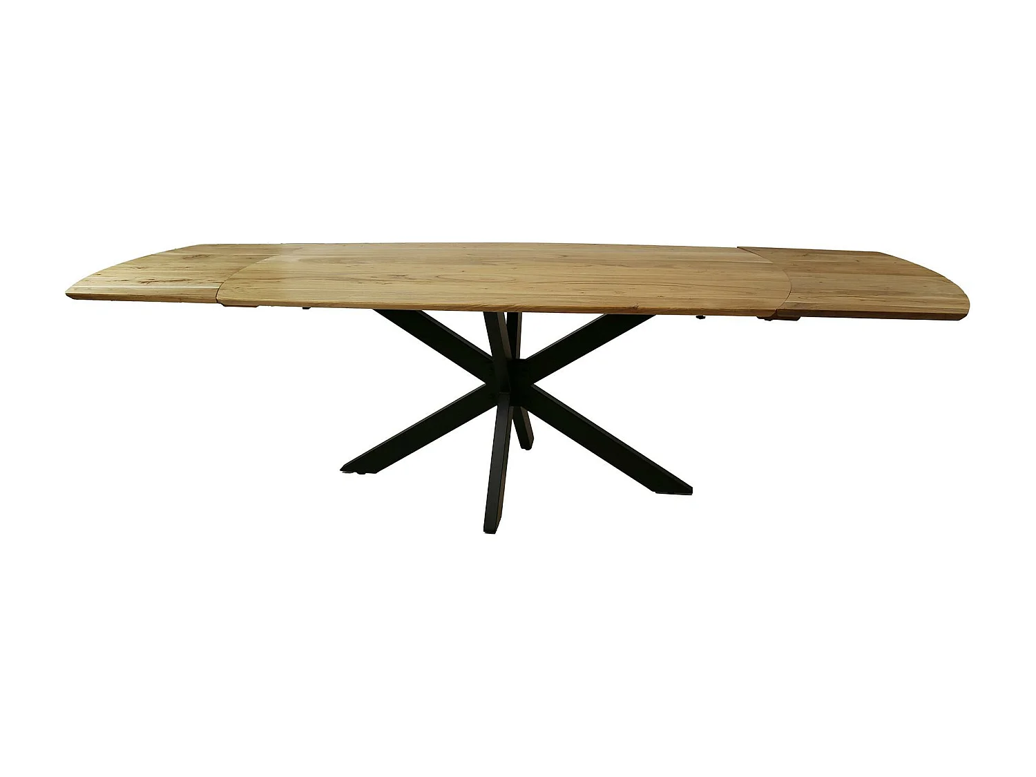 Table à manger extensible à bords ronds en bois d'acacia 175-275 cm MELBOURNE