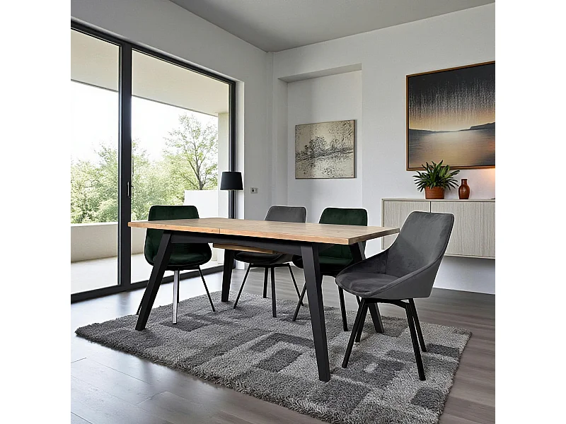 Table à manger extensible bois recyclé 170-220 cm VITTORIA