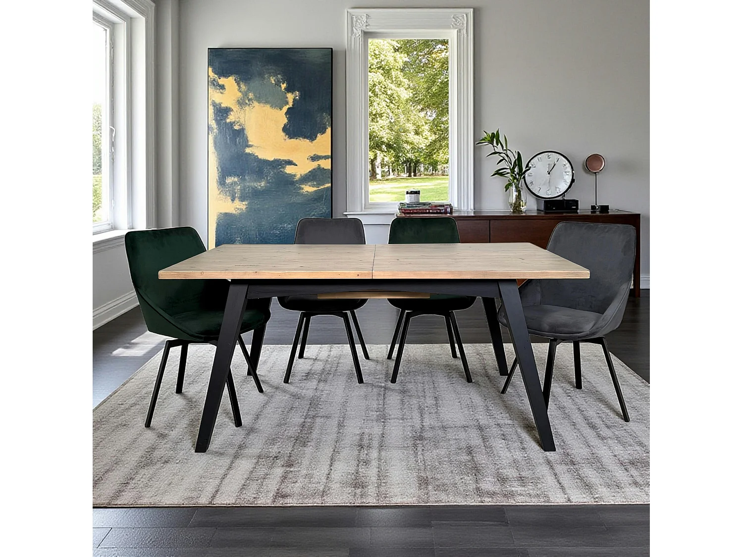 Table à manger extensible bois recyclé 170-220 cm VITTORIA