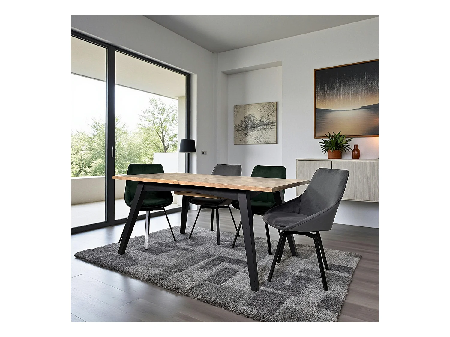 Table à manger extensible bois recyclé 170-220 cm VITTORIA