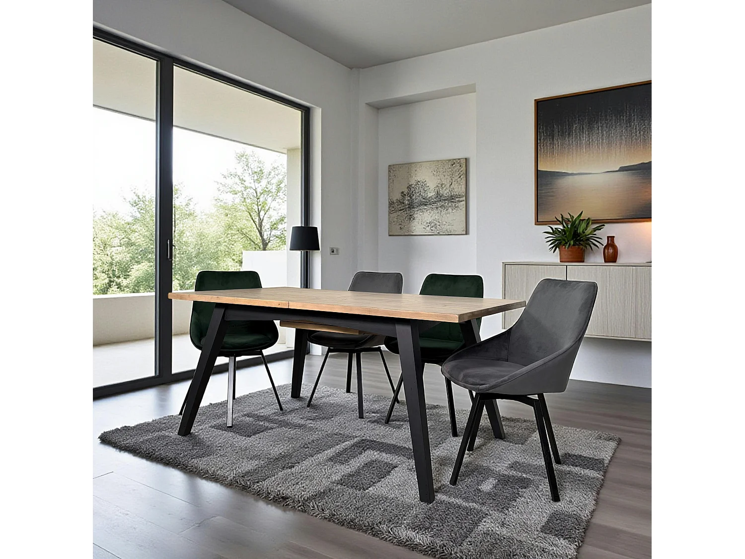 Table à manger extensible bois recyclé 170-220 cm VITTORIA