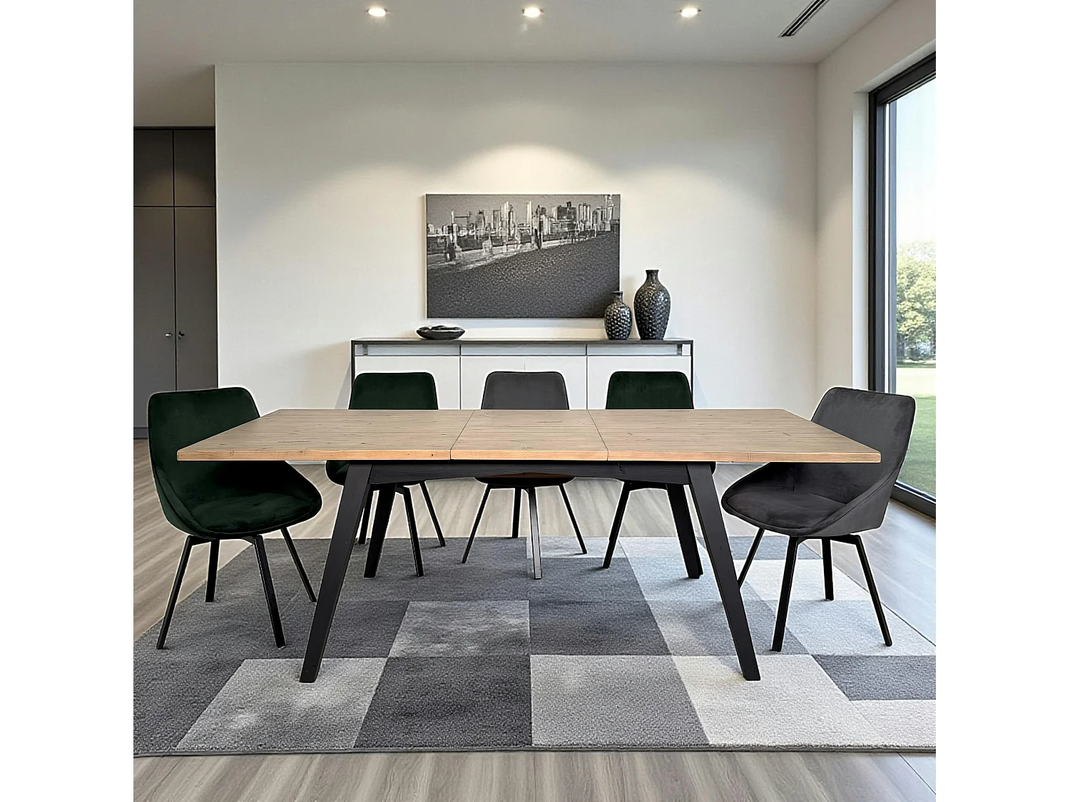 Table à manger extensible bois recyclé 170-220 cm VITTORIA