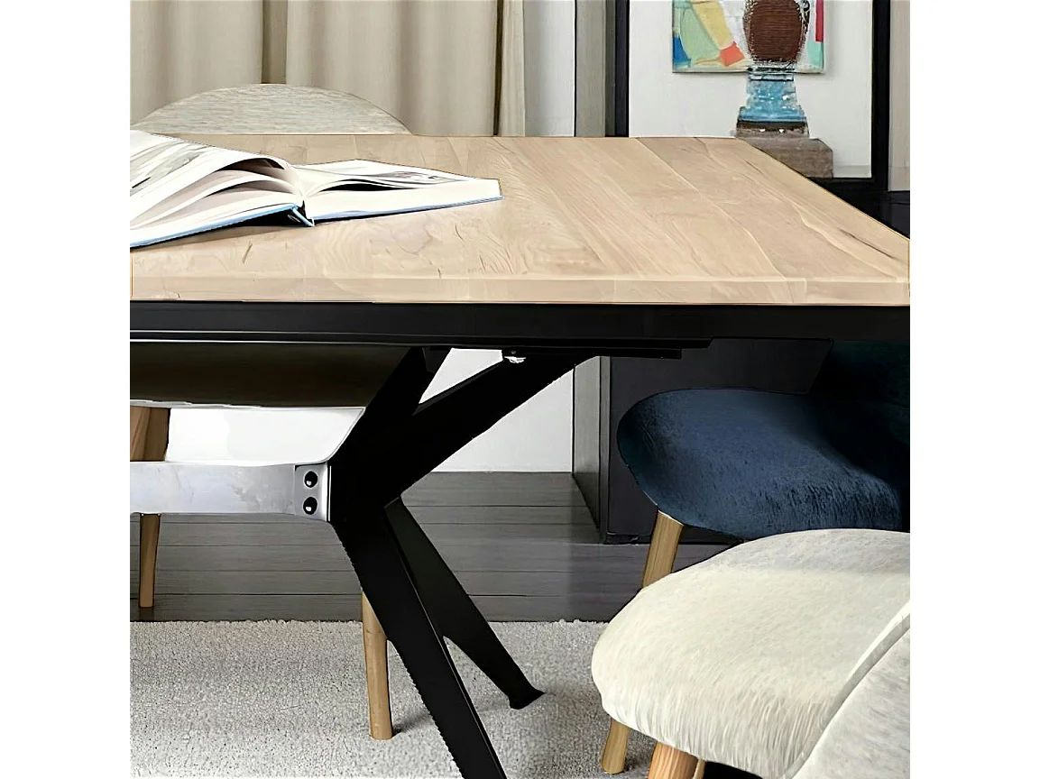 Table rectangulaire extensible en chêne blanc 180 cm PALERME