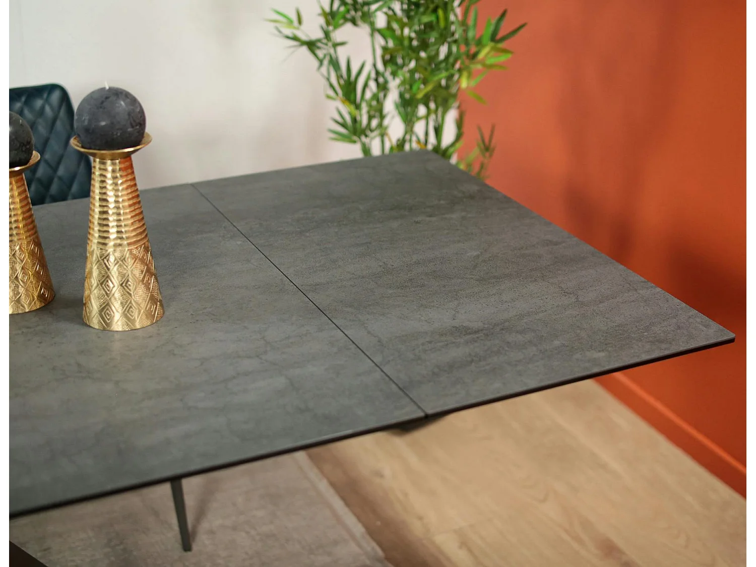 Table à rallonge en céramique grise 180-280 LOMBARDIE