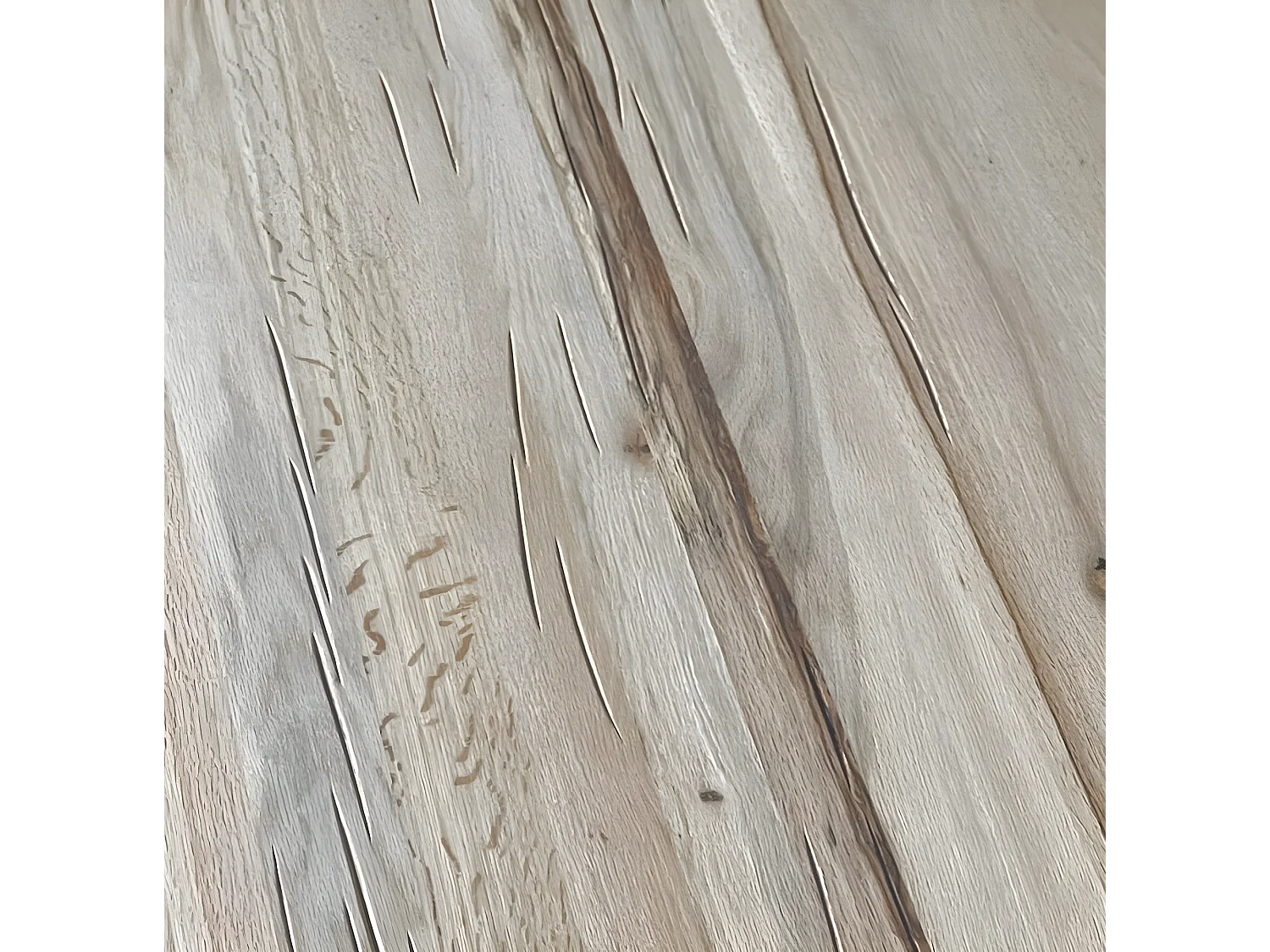 Table extensible en chêne blanc bords naturels 180 x 90 cm ETNA