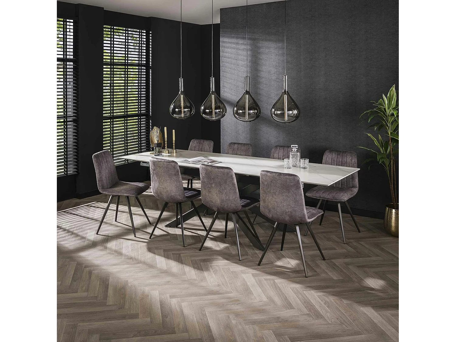 Table en céramique blanche extensible 180-260 cm GALWAY