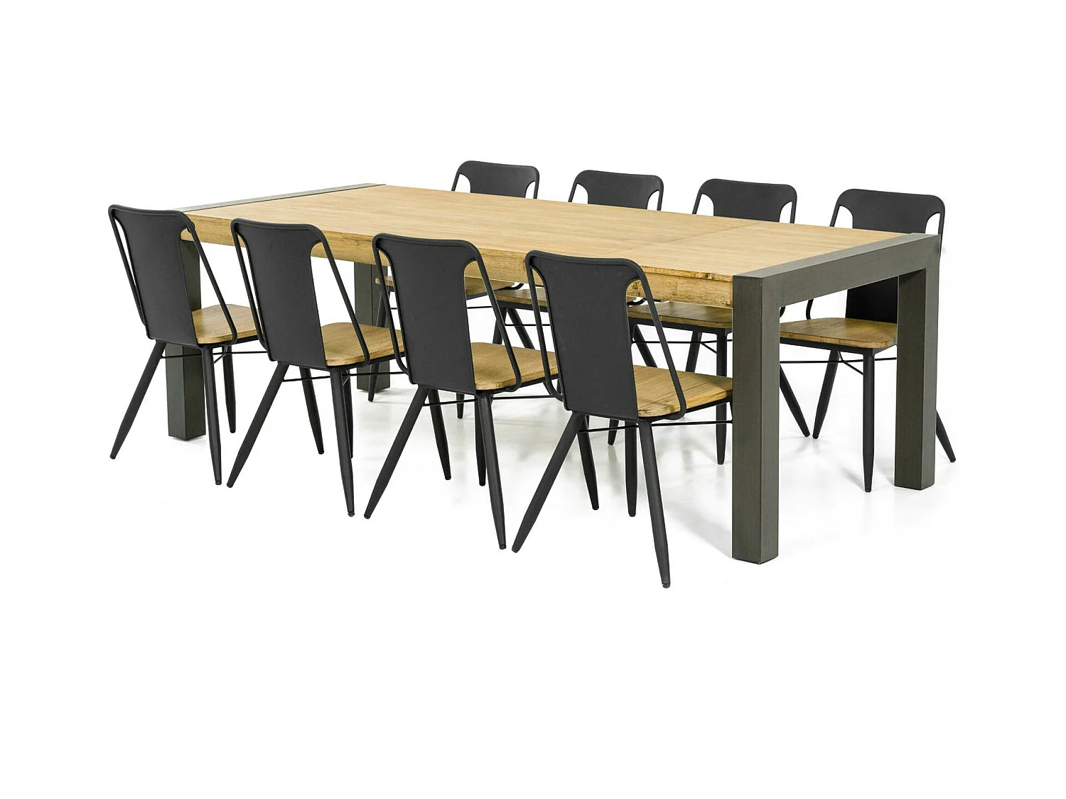 Table de Repas extensible Inspiration Indus' en Acacia et Métal 180/230x100x76cm BROOKLYN