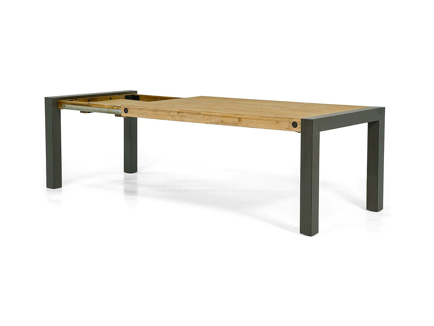Table de Repas extensible Inspiration Indus' en Acacia et Métal 180/230x100x76cm BROOKLYN