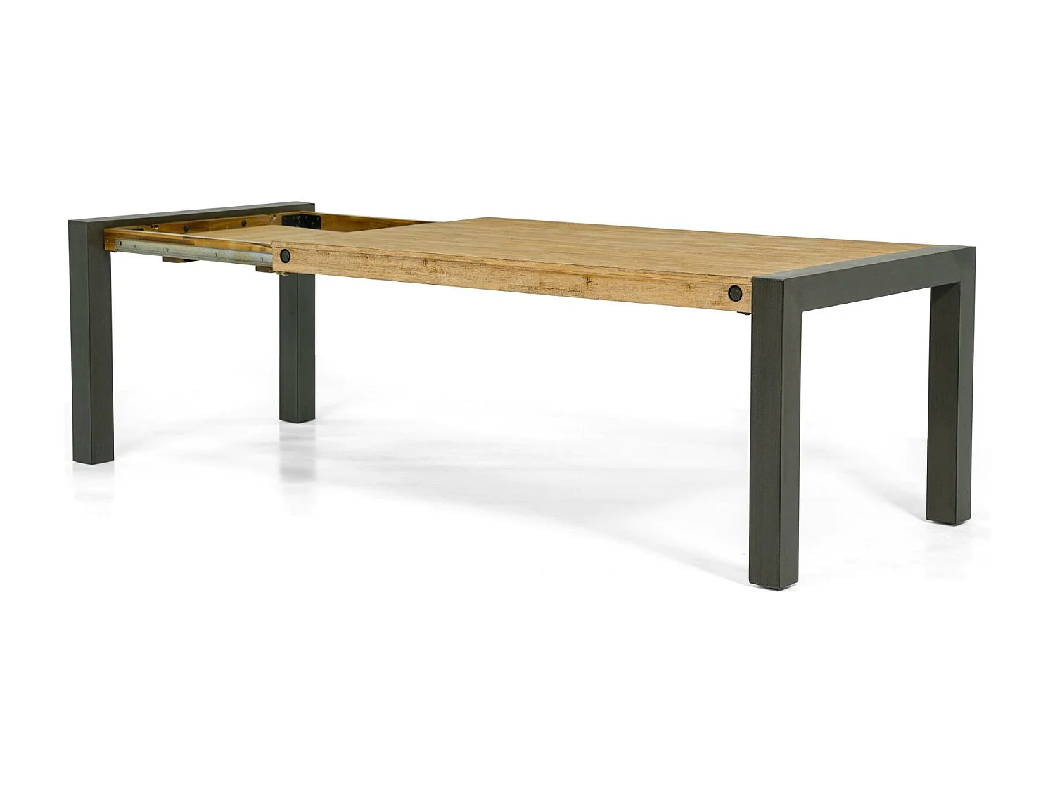 Table de Repas extensible Inspiration Indus' en Acacia et Métal 180/230x100x76cm BROOKLYN