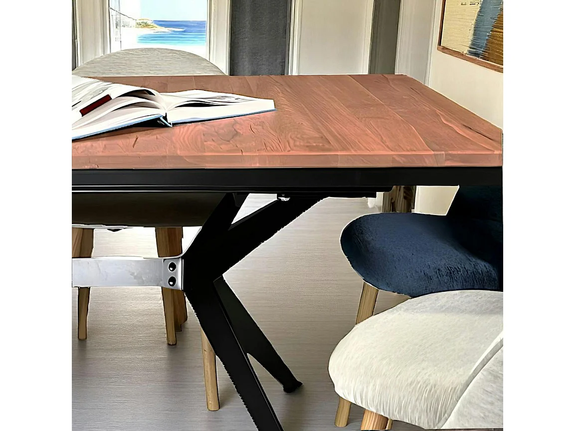 Table rectangulaire extensible en chêne brun 220 cm PALERME