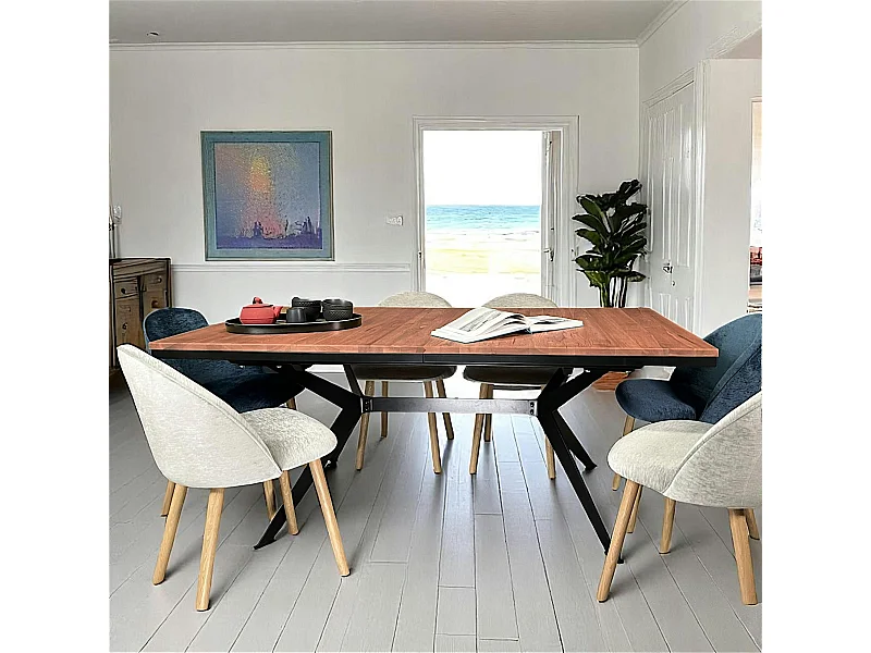 Table rectangulaire extensible en chêne brun 220 cm PALERME