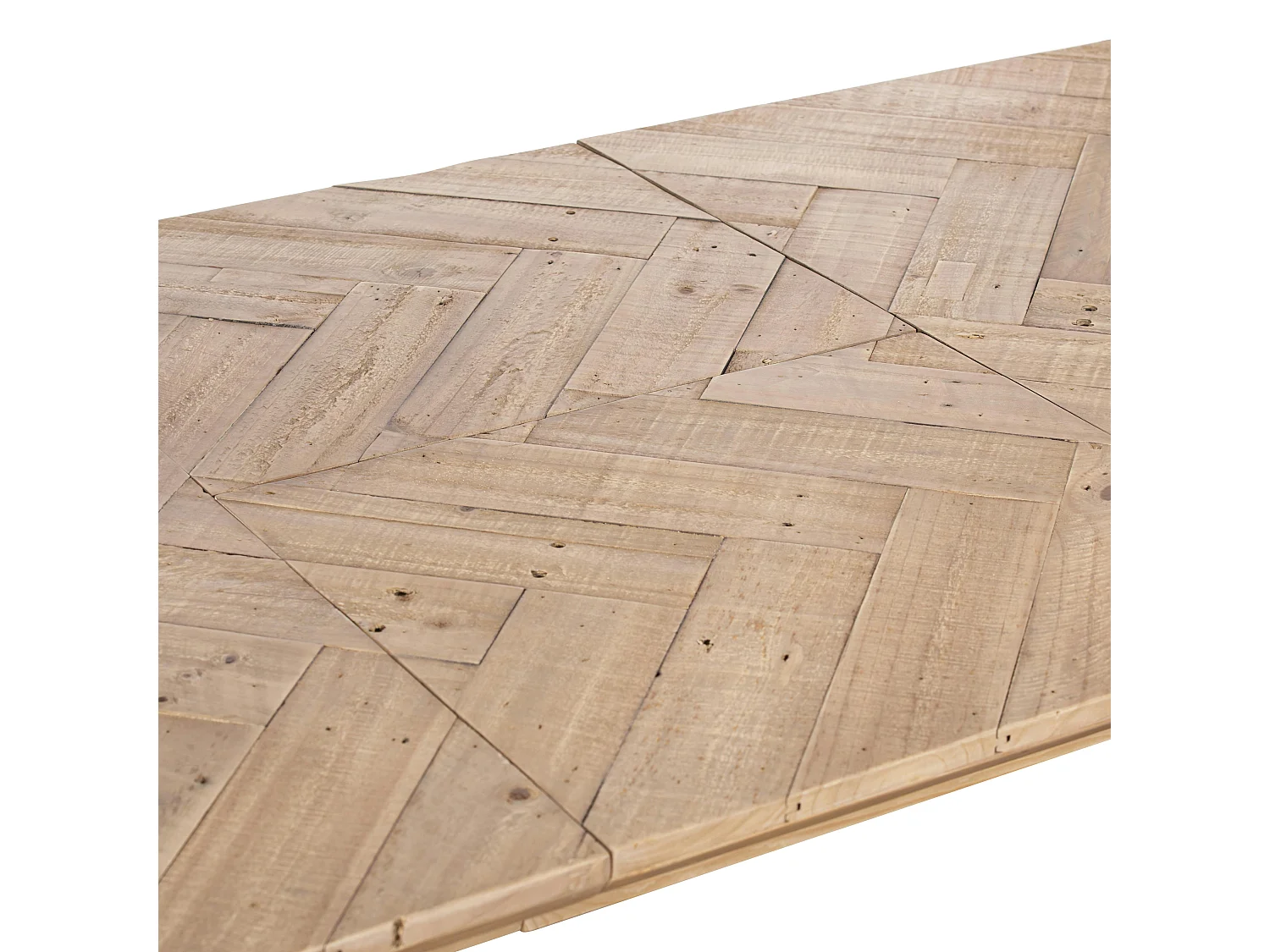 Table extensible en bois recyclé FSC motif chevron 160-211 cm FAGA