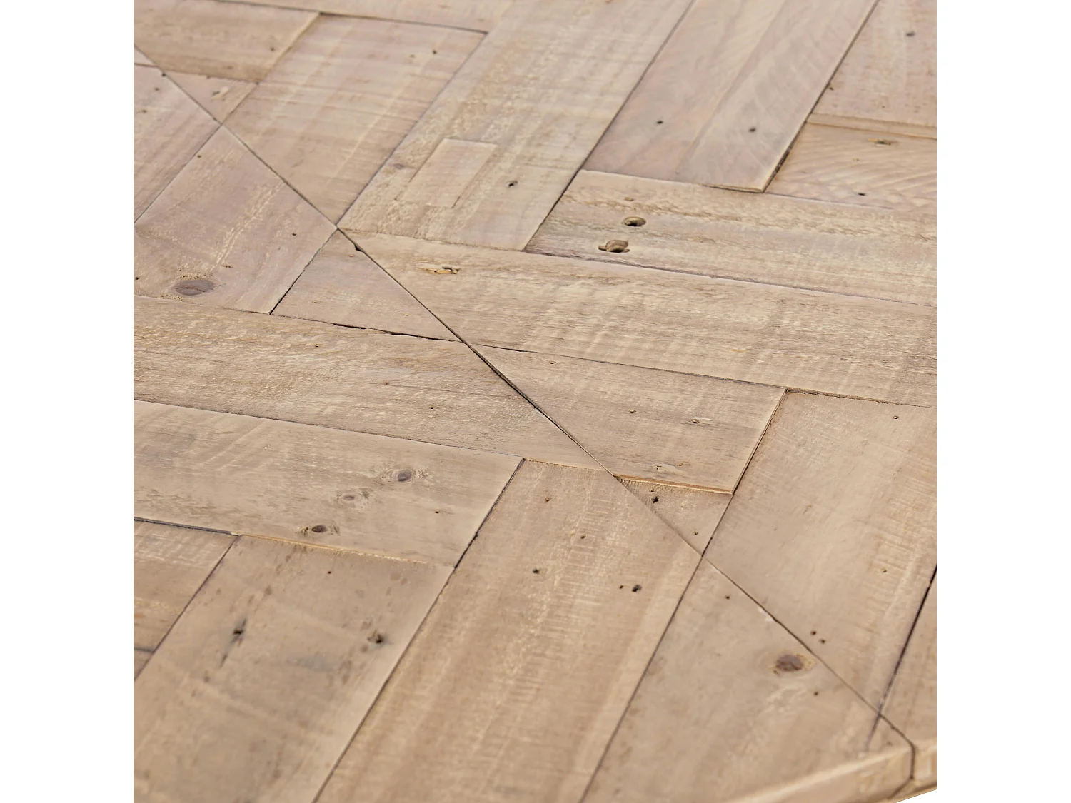 Table extensible en bois recyclé FSC motif chevron 160-211 cm FAGA