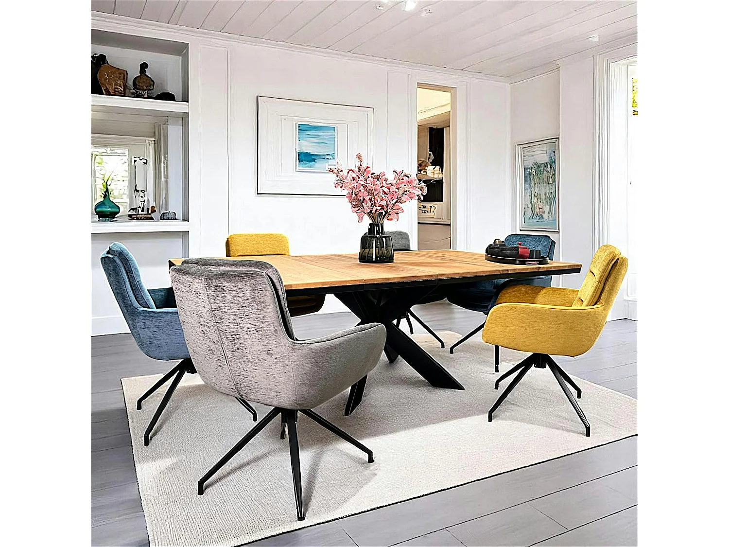 Table carrée extensible en chêne huilé 130 cm PALERME