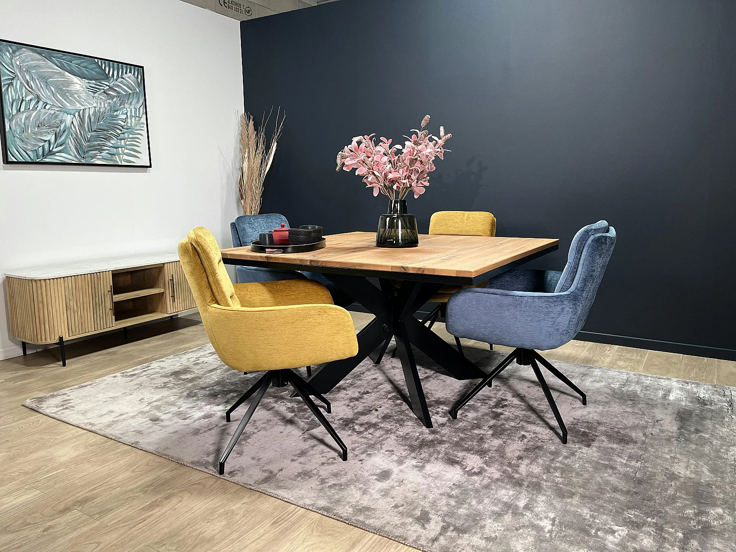 Table carrée extensible en chêne huilé 130 cm PALERME
