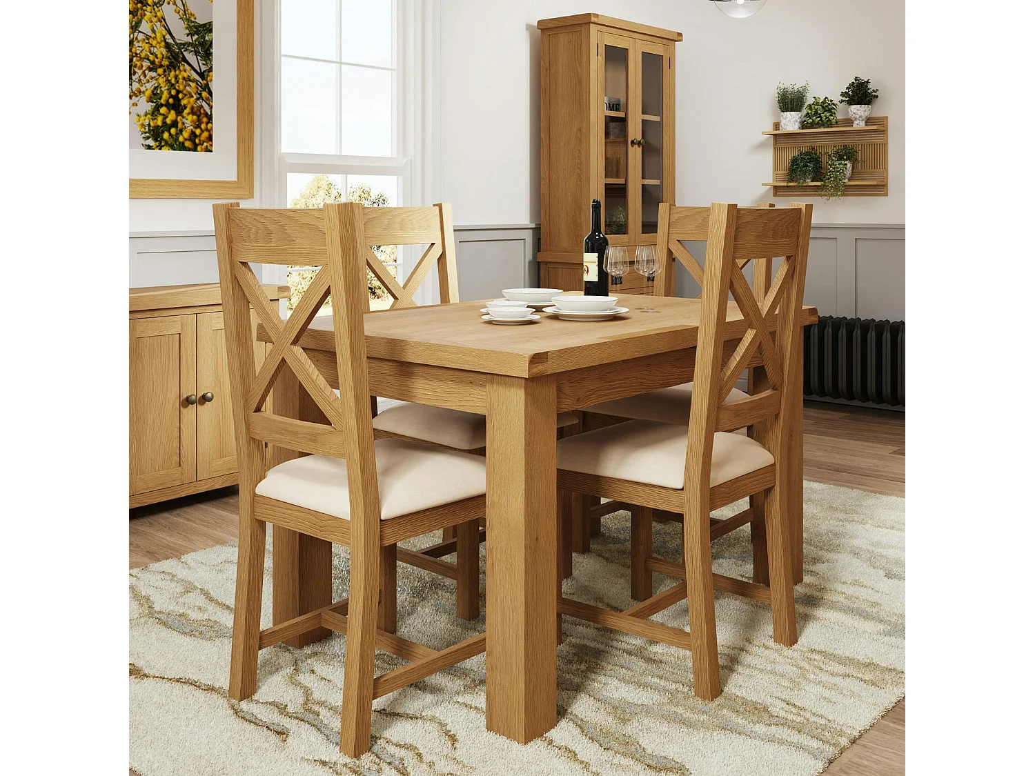 Table extensible en bois clair 125-175 cm PUERTO