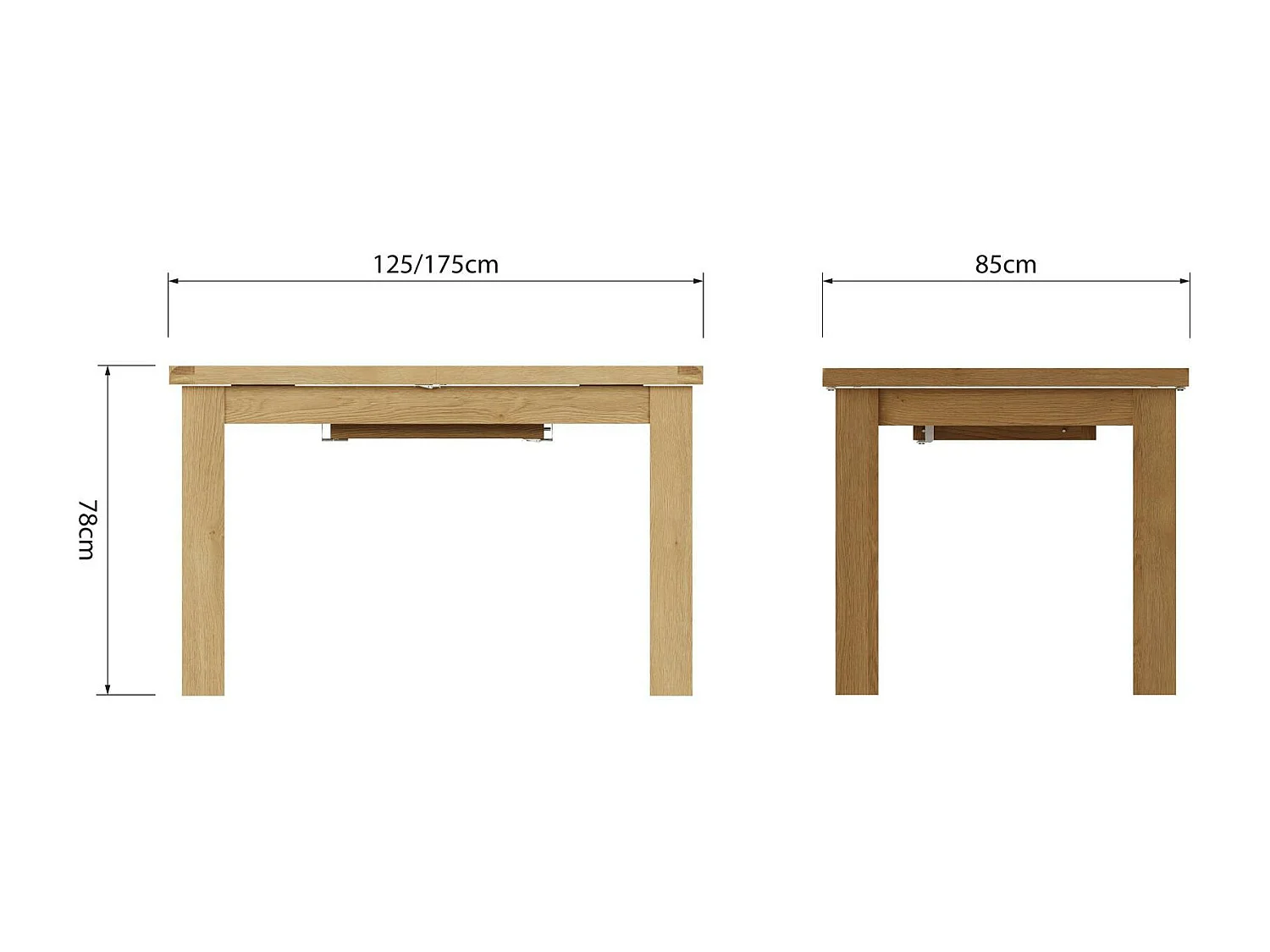 Table extensible en bois clair 125-175 cm PUERTO