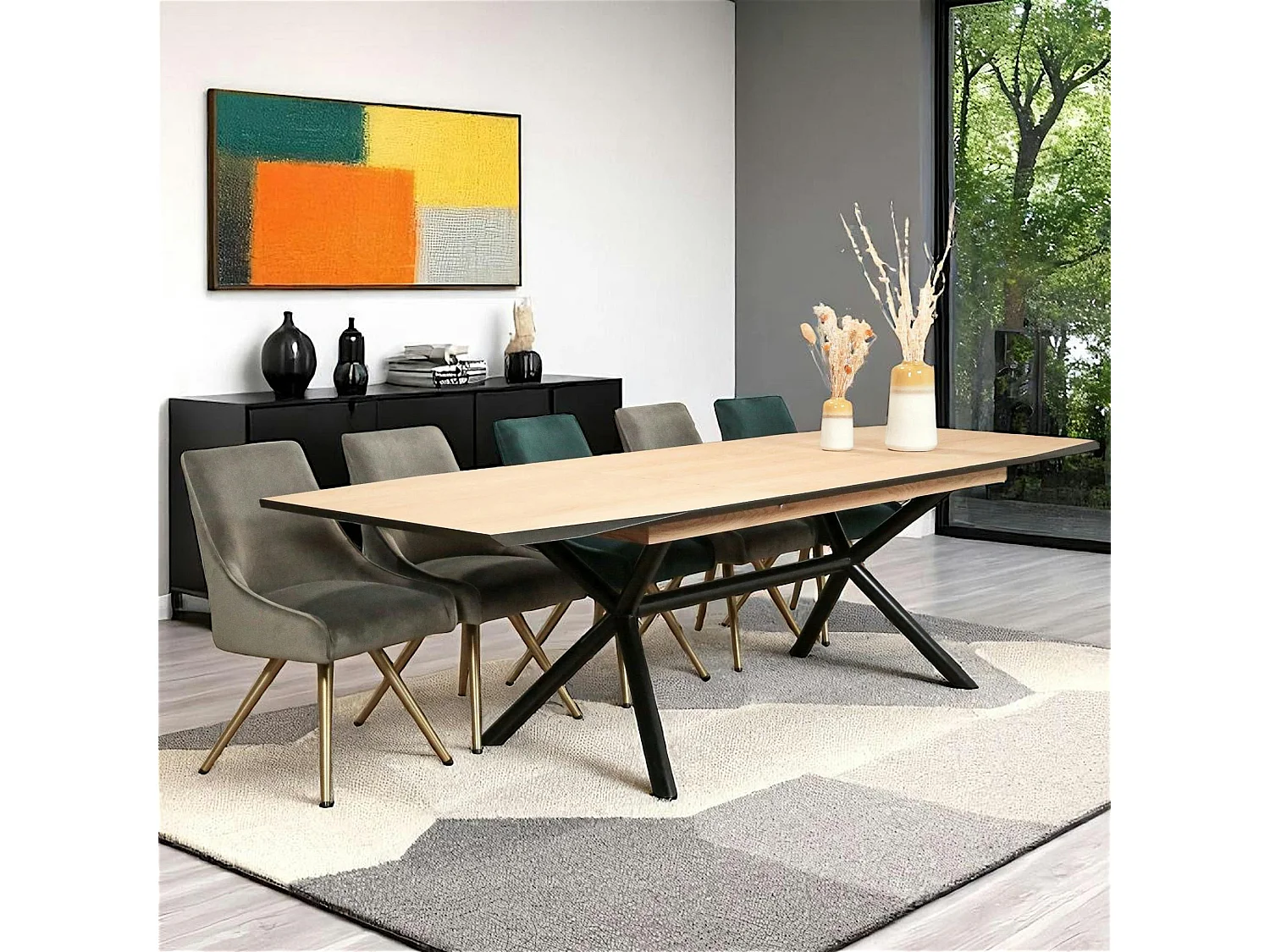 Table extensible en chêne blanc 200-290 cm ZONZA