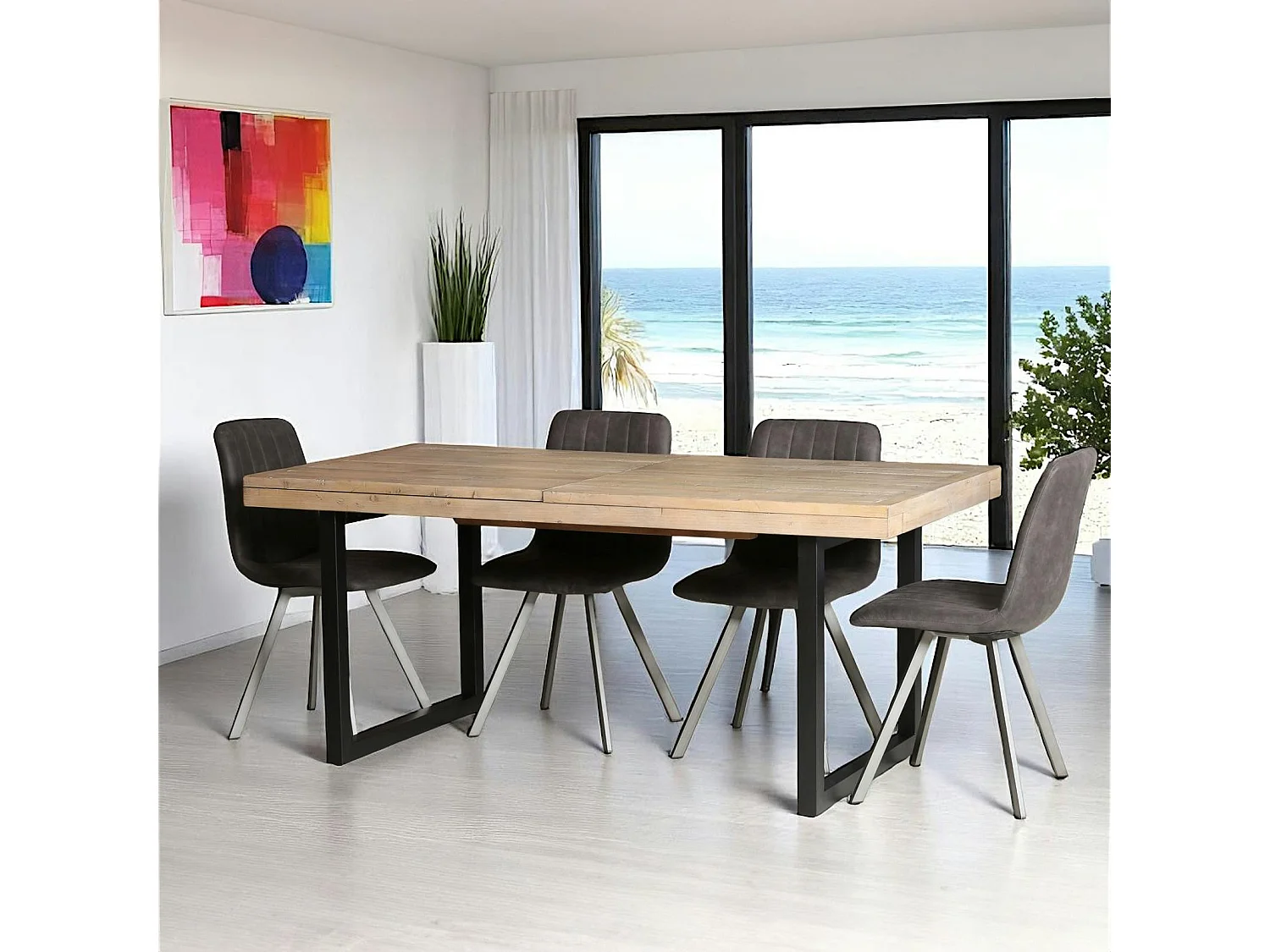 Table de salle à manger extensible en bois recyclé 180-240 cm AUCKLAND