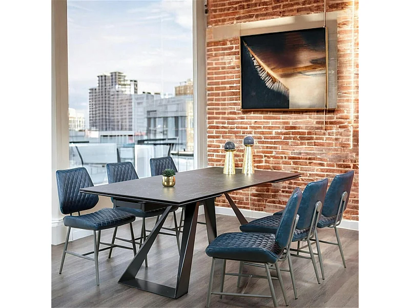 Table à manger extensible en céramique grise 180-280 LOMBARDIE