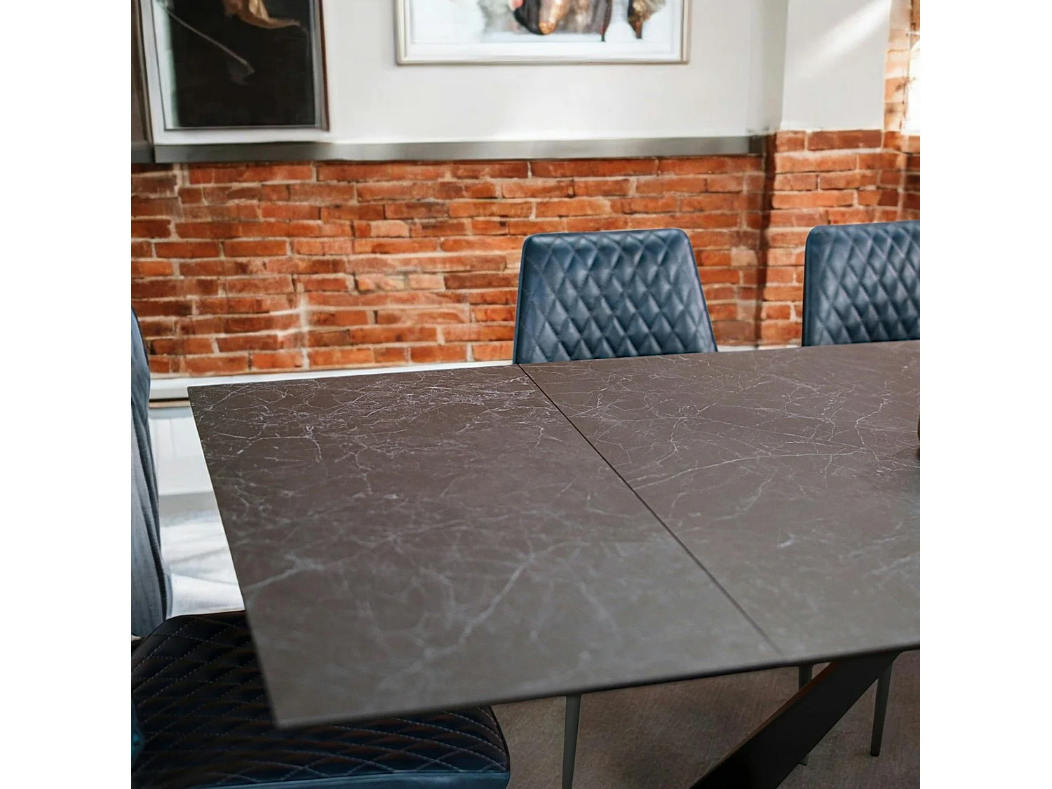 Table à manger extensible en céramique grise 180-280 LOMBARDIE