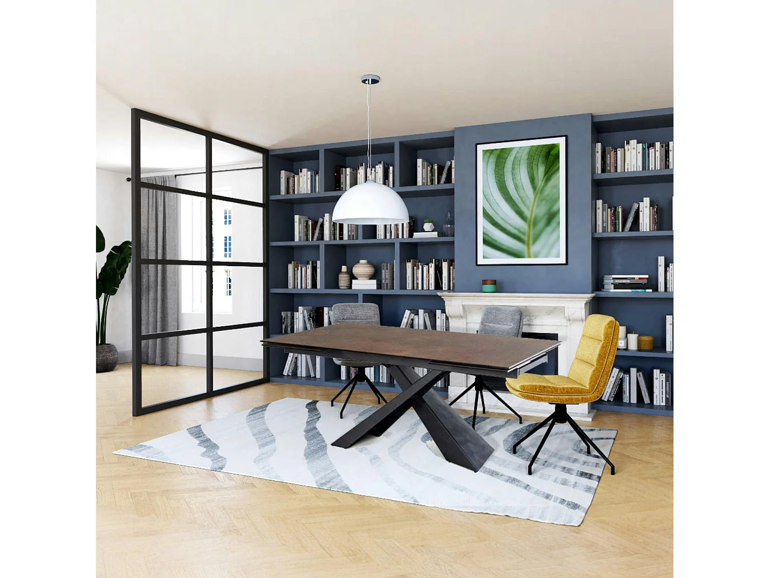 Table extensible en céramique effet rouille 180-280 cm LOMBARDIE