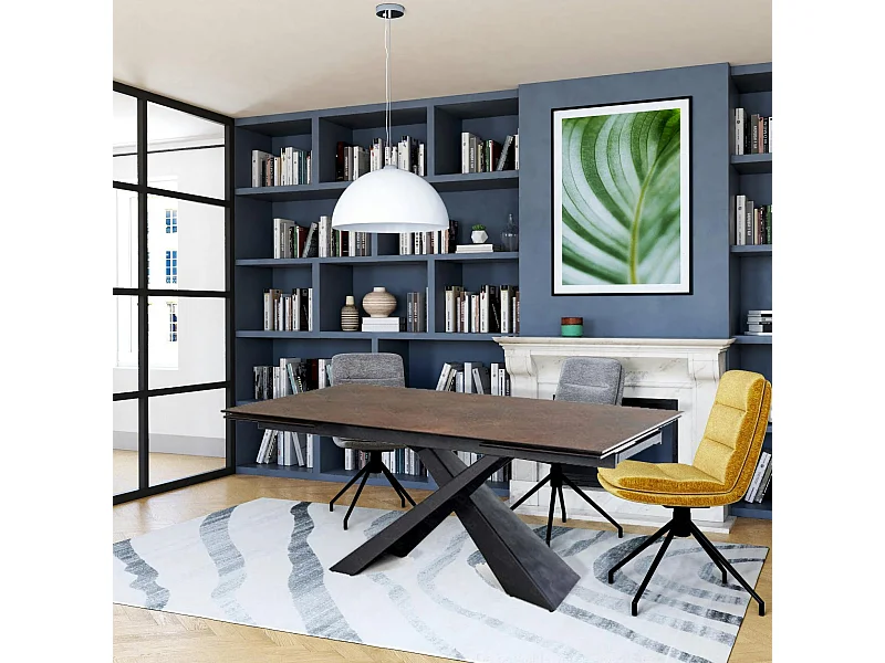 Table extensible en céramique effet rouille 180-280 cm LOMBARDIE