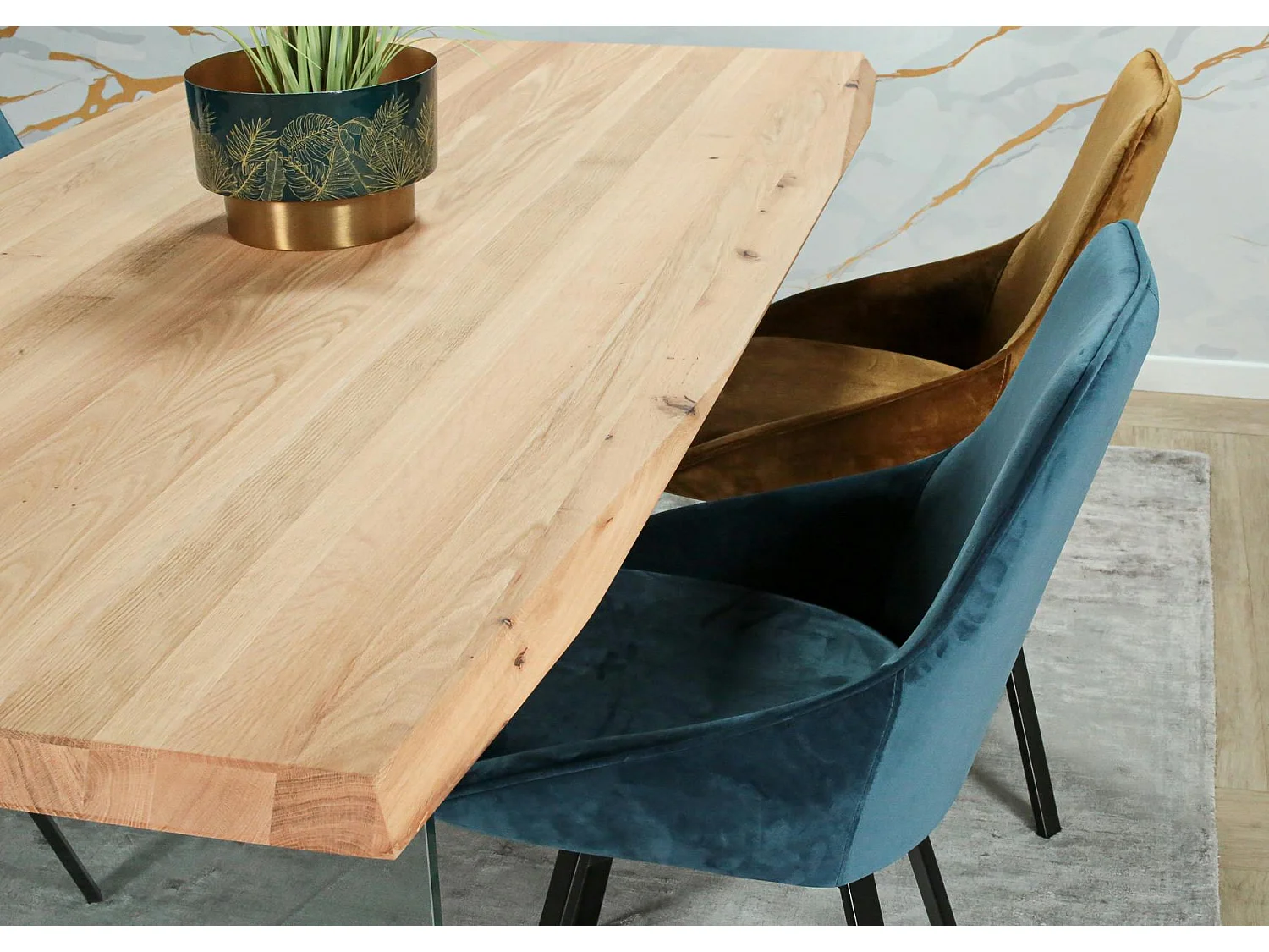 Table extensible design en bois de chêne blanc et verre 200 cm MESSINE