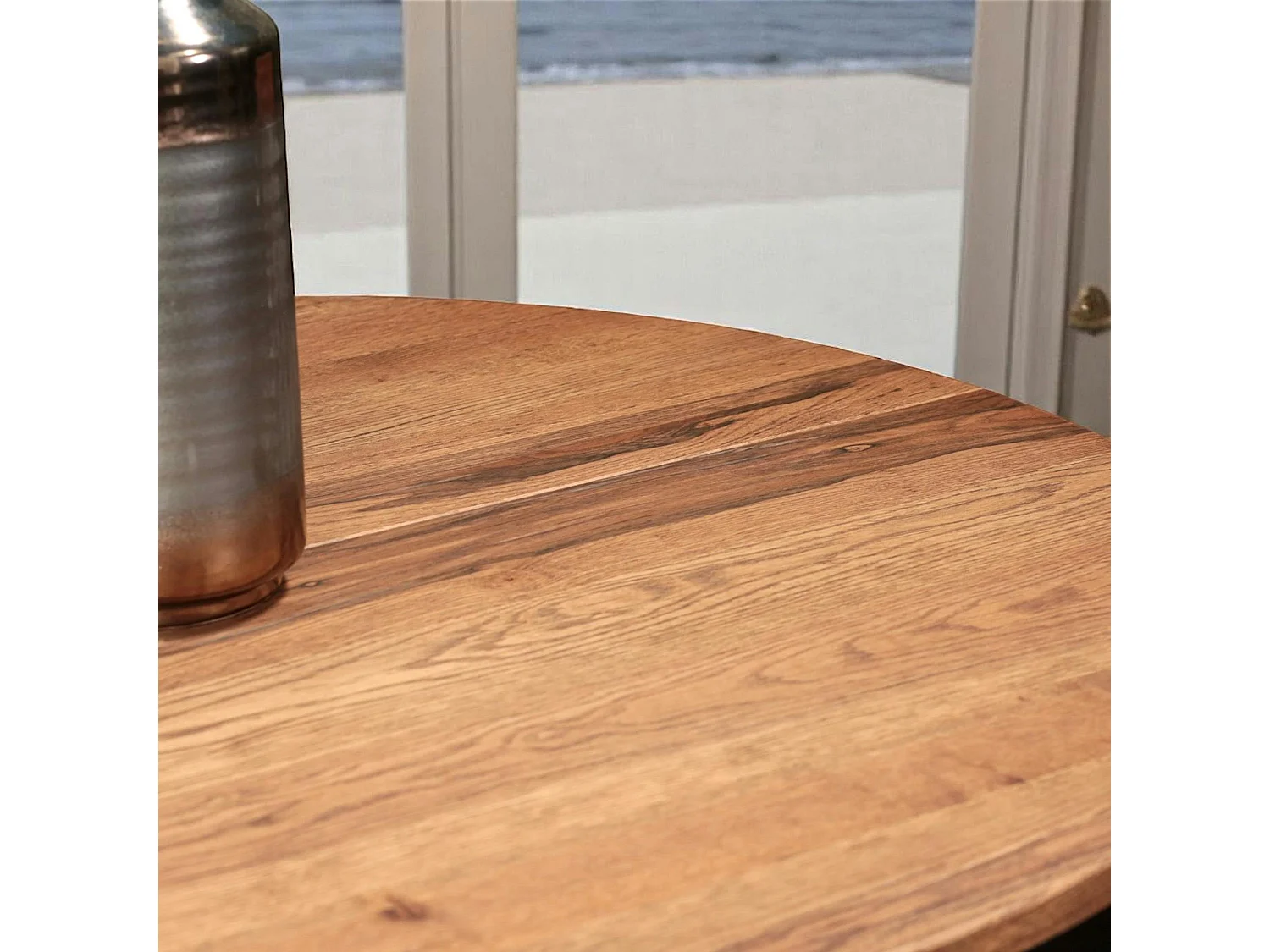 Table ronde extensible en chêne brun 120 cm PALERME