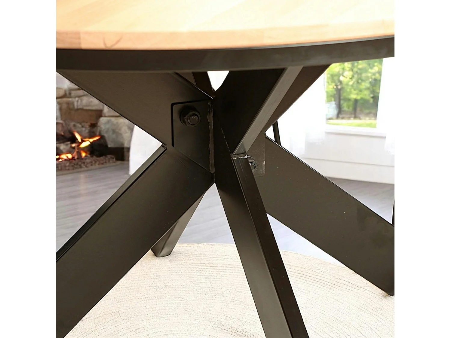 Table ronde extensible en chêne blanc 140 cm PALERME