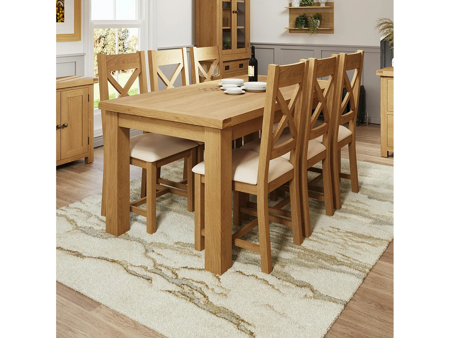 Table extensible en bois clair 170-220 cm PUERTO