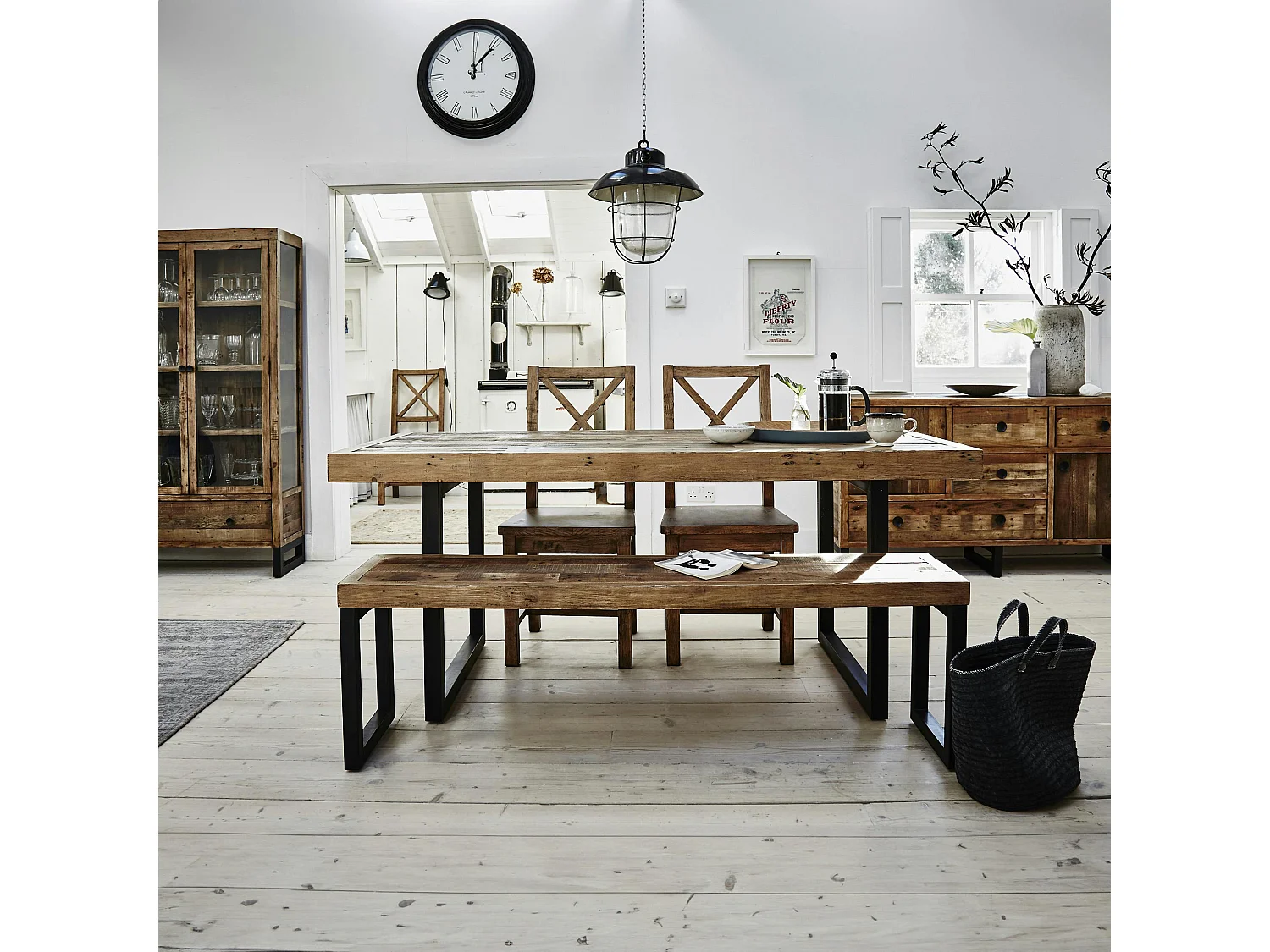 Table Repas Extensible Bois recyclé 180/240x90x77cm BRISBANE